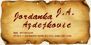 Jordanka Azdejković vizit kartica